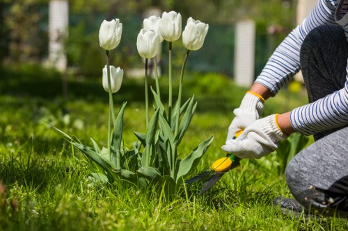 Secure landscaping payment area with encrypted transaction protection